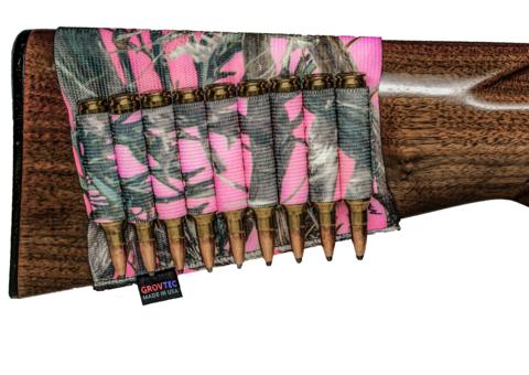 Grovtec Buttstock Cartridge Shell Holder- Rifle Open Style TrueTimber Pink - Grovtec