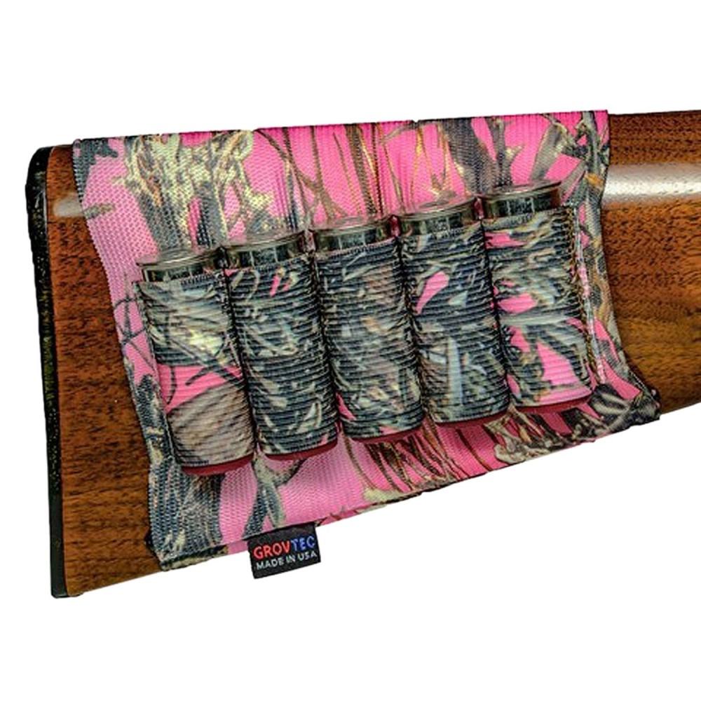 Grovtec Buttstock Cartridge Shell Holder Shotgun Open Style True Timber Pink - Grovtec