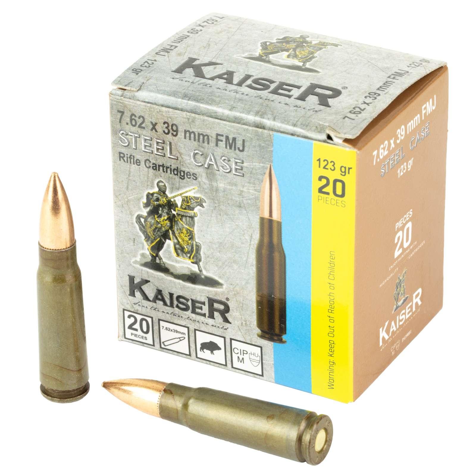 Century Arms AM8313 Kaiser Rifle Ammunition 7.62x39 123gr FMJ 20/ct - Century Arms