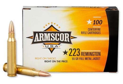 Armscor Rifle Ammunition .223 Rem 55gr FMJ 3050 fps 100/ct - Armscor