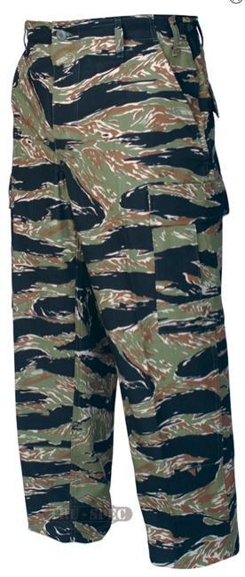 Tru-Spec BDU Pants 100% Cotton Rip-Stop Original Vietnam Tiger Stripe L - Tru-Spec