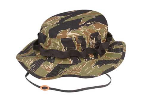 Tru-Spec Military Boonie Hat - 100% Cotton Rip-Stop Original Vietnam Tiger Stripe Medium - Tru-Spec