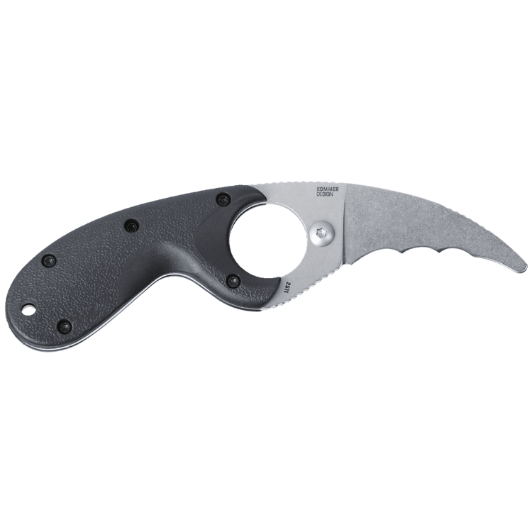 CRKT Bear Claw Fixed Blade Knife 2-2/5" Veff Serrated Hawksbill Blade Black - CRKT