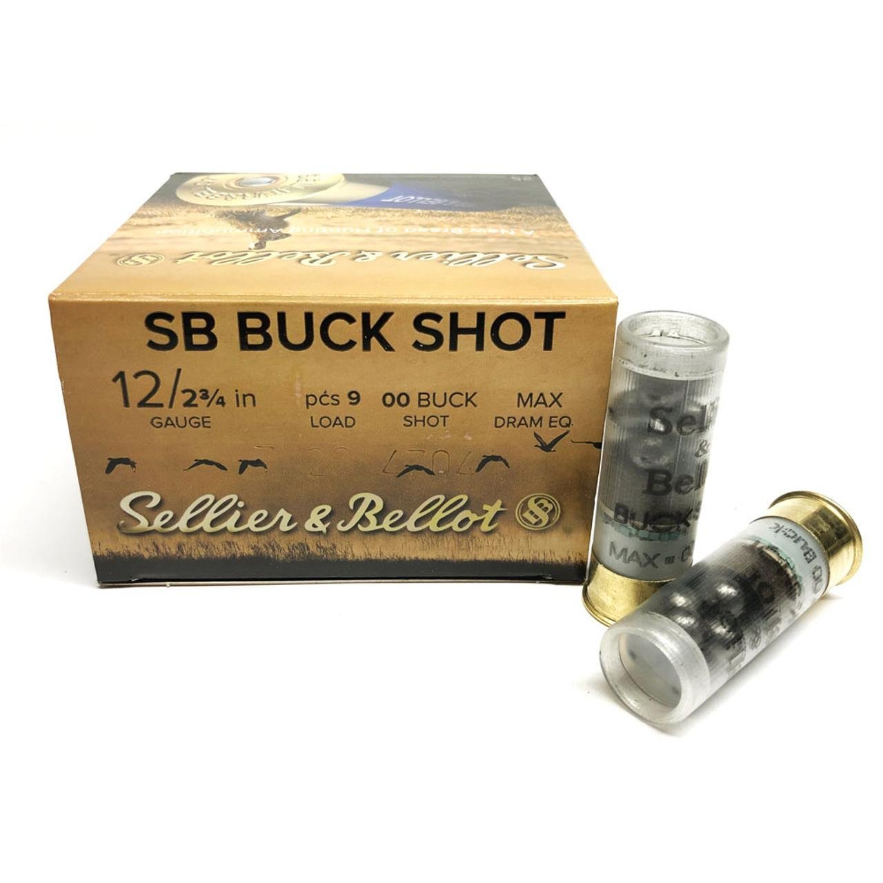 Sellier & Bellot Shotshells 12 ga 2-3/4" 9 plts 1214 fps #00 25/ct - Sellier & Bellot