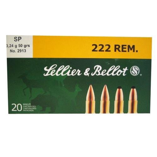 Sellier & Bellot Rifle Ammunition .222 Rem 50 gr SP  - 20/box - Sellier & Bellot