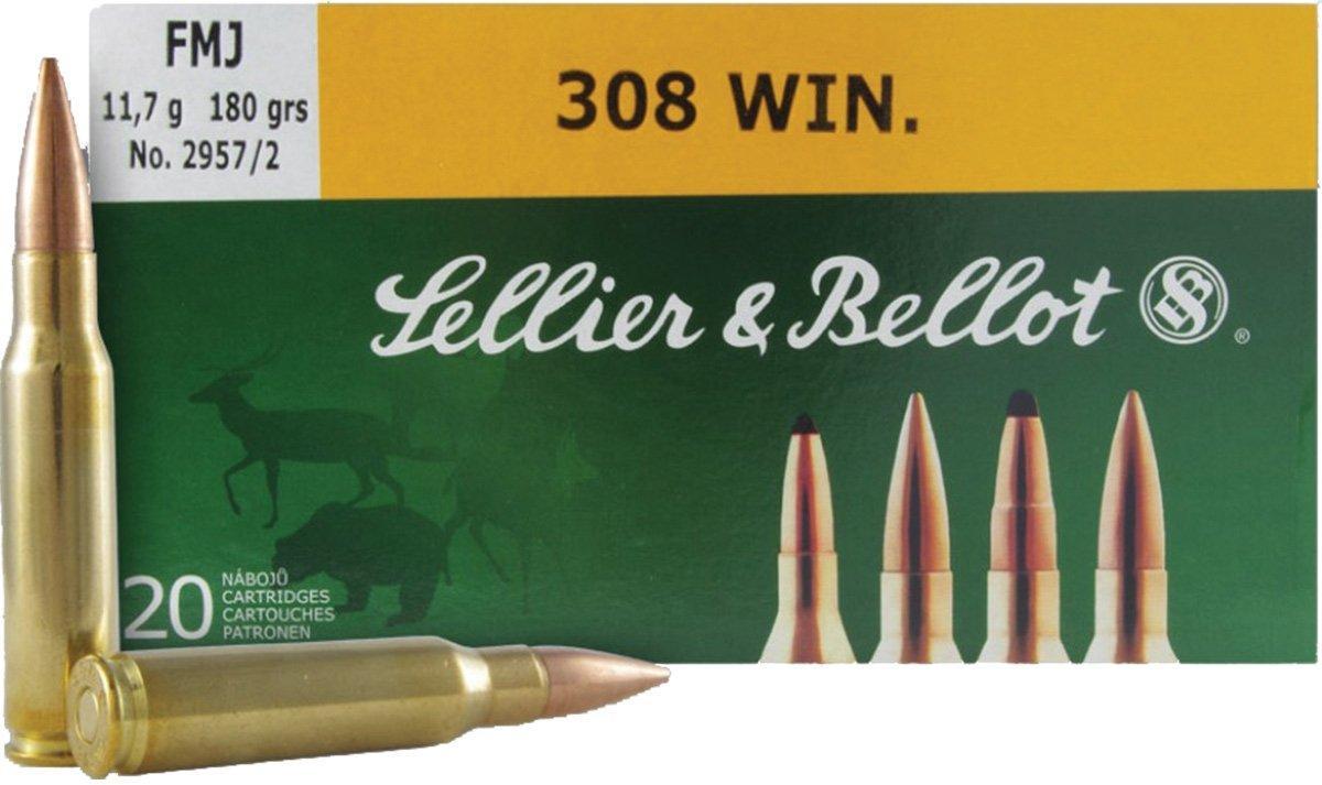 Sellier & Bellot Rifle Ammunition .308 Win 180 gr FMJ  - 20/box - Sellier & Bellot