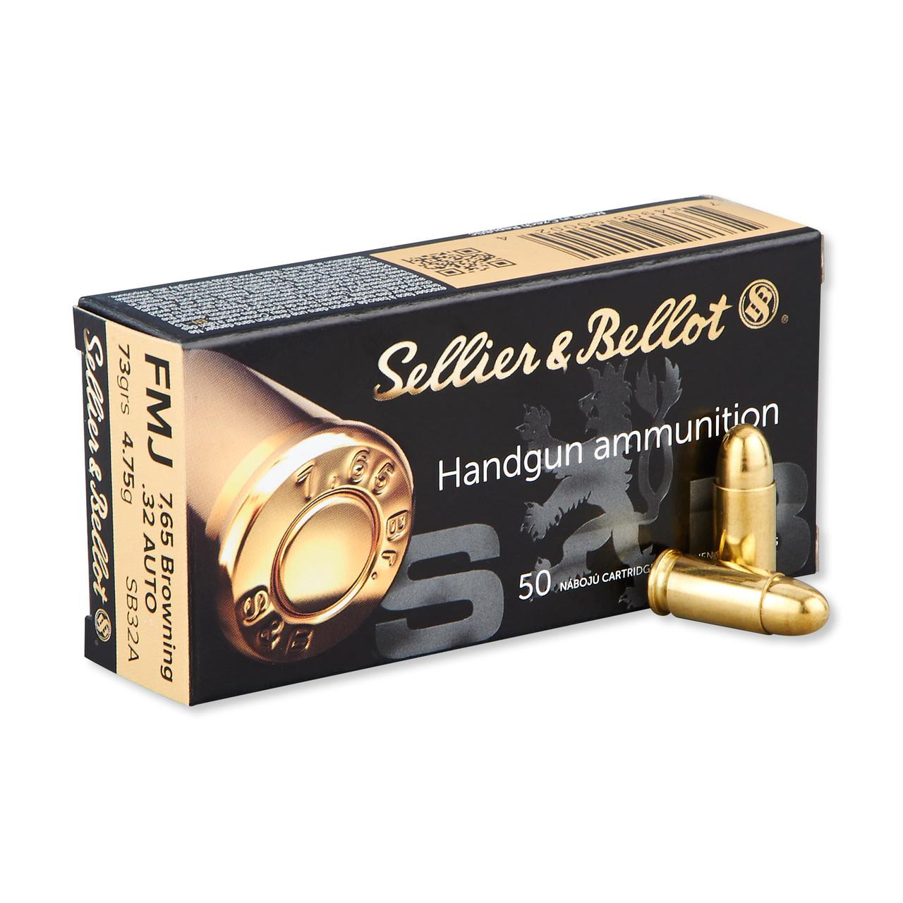 Sellier & Bellot Pistol & Revolver Ammo .32 ACP 73 gr FMJ 50/box - Sellier & Bellot