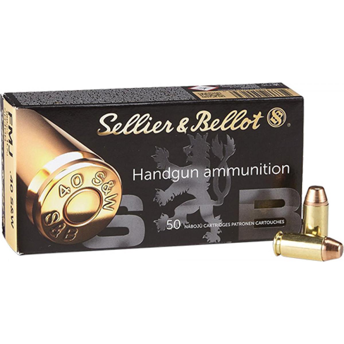 Sellier & Bellot Pistol & Revolver Ammo .40 S&W 180 gr FMJ 965 fps 1000/ct Case - Sellier & Bellot