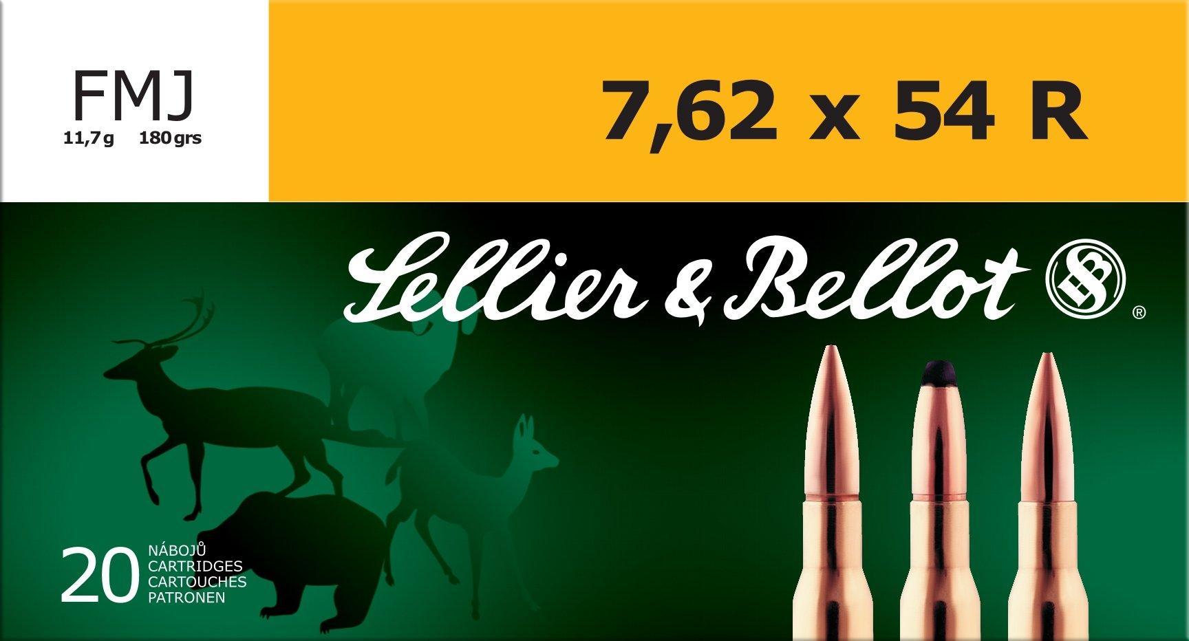 Sellier & Bellot Rifle Ammunition 7.62x54R 180 gr 2580 fps FMJ  - 20/box - Sellier & Bellot