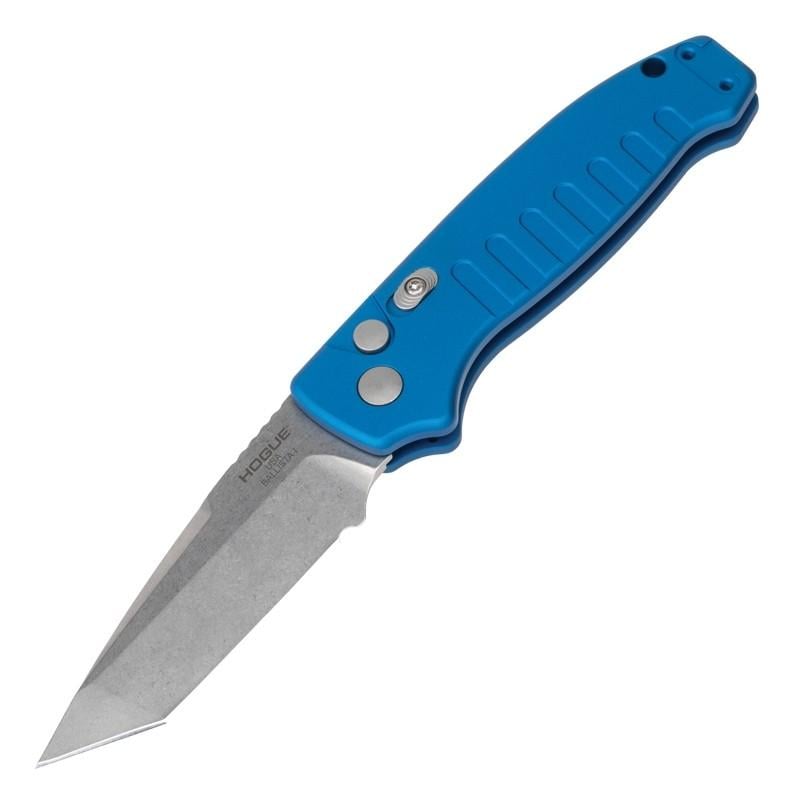 Hogue Ballista I Automatic Folder Knife 3 1/2" Tanto Blade Blue - Hogue Knife