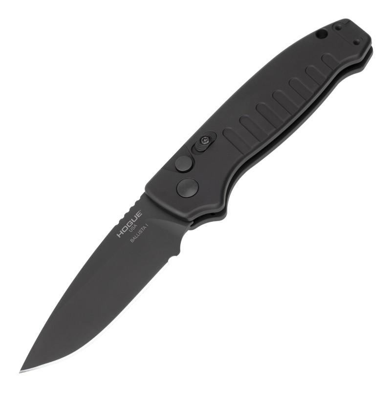 Hogue Ballista I Automatic Folder Knife 3 1/2" Drop Point Blade Black - Hogue Knife