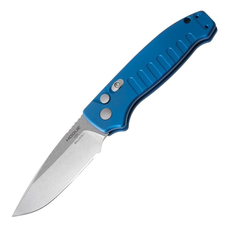 Hogue Ballista I Automated Folder Knife 3 1/2" Drop Point Blade Blue - Hogue Knife